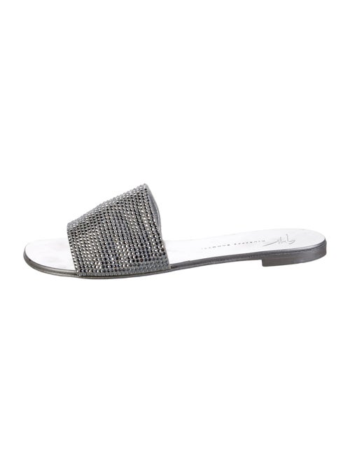 Giuseppe Zanotti Leather Crystal Embellishments Slides