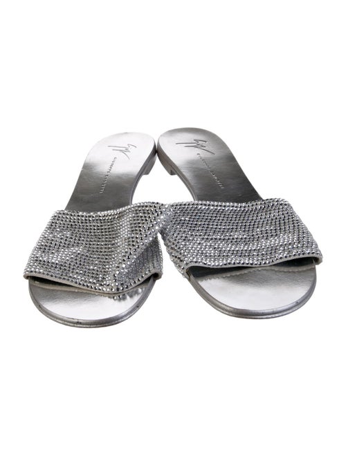 Giuseppe Zanotti Leather Crystal Embellishments Slides