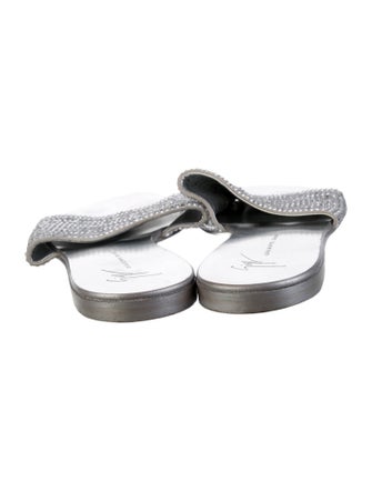 Giuseppe Zanotti Leather Crystal Embellishments Slides