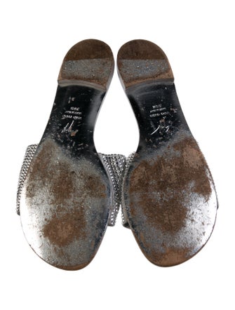 Giuseppe Zanotti Leather Crystal Embellishments Slides