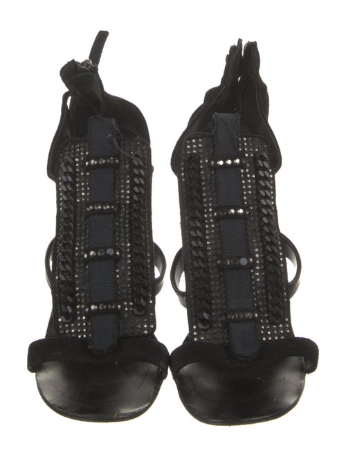 Giuseppe Zanotti Suede Crystal Embellishments Gladiator Sandals