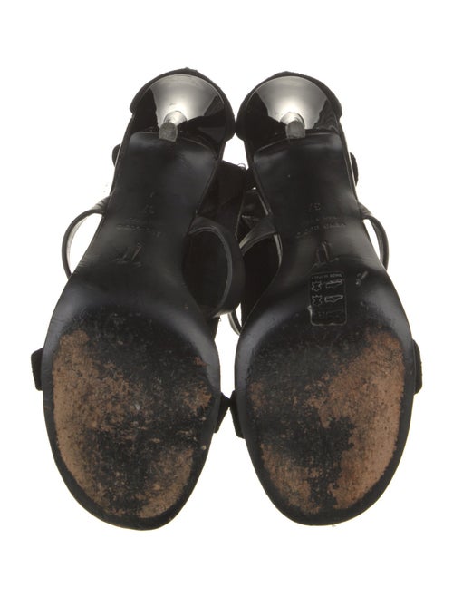 Giuseppe Zanotti Suede Crystal Embellishments Gladiator Sandals