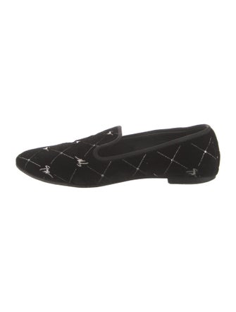 Giuseppe Zanotti Velvet Plaid Print Flats