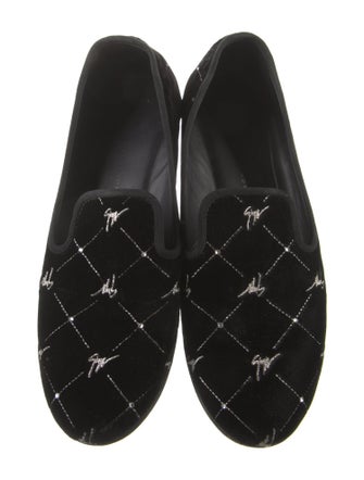 Giuseppe Zanotti Velvet Plaid Print Flats