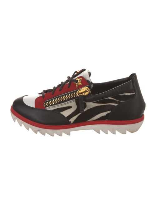 Giuseppe Zanotti Leather Colorblock Pattern Athletic Sneakers