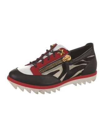 Giuseppe Zanotti Leather Colorblock Pattern Athletic Sneakers