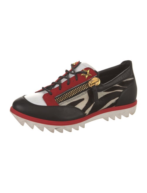 Giuseppe Zanotti Leather Colorblock Pattern Athletic Sneakers