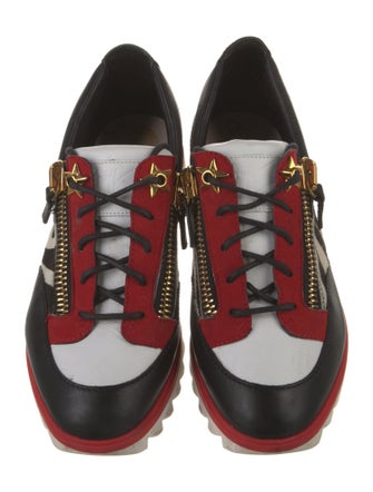 Giuseppe Zanotti Leather Colorblock Pattern Athletic Sneakers