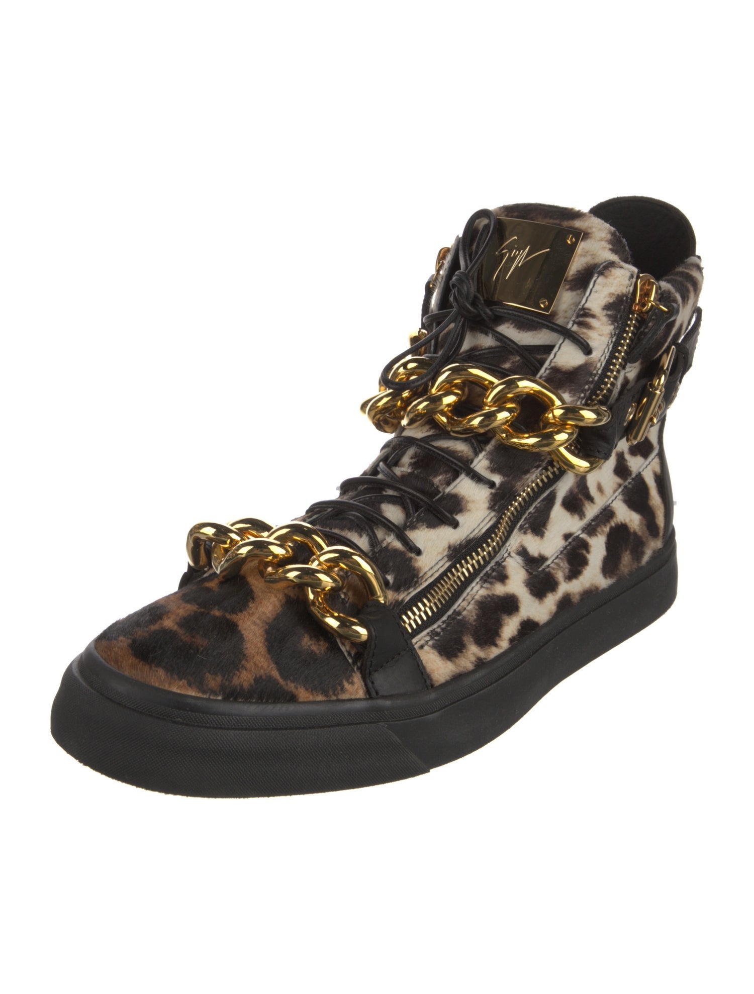 Giuseppe Zanotti Leather Animal Print Sneakers