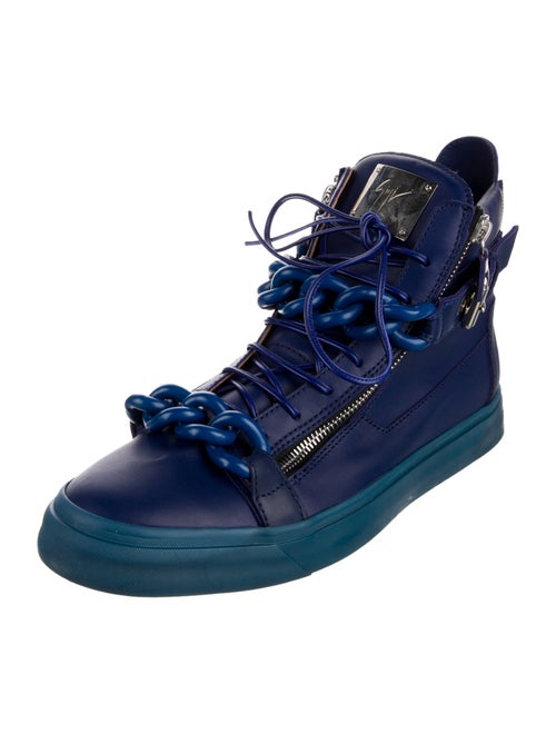 Giuseppe Zanotti Leather Chain-Link Accents Sneakers