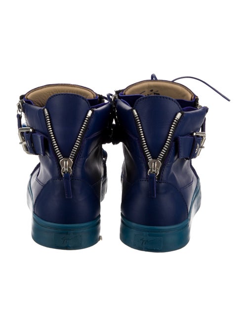 Giuseppe Zanotti Leather Chain-Link Accents Sneakers