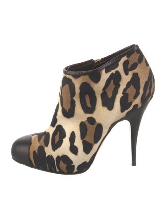 Giuseppe Zanotti Canvas Animal Print Lace-Up Boots