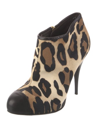 Giuseppe Zanotti Canvas Animal Print Lace-Up Boots