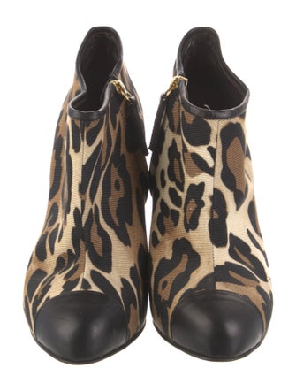 Giuseppe Zanotti Canvas Animal Print Lace-Up Boots