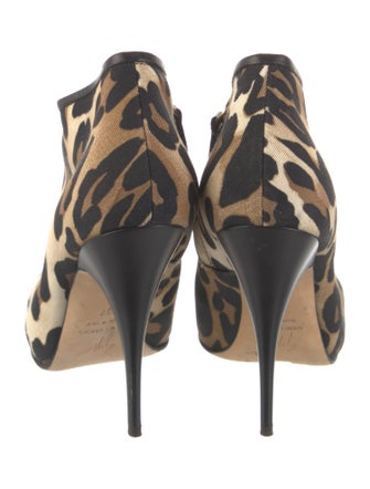 Giuseppe Zanotti Canvas Animal Print Lace-Up Boots