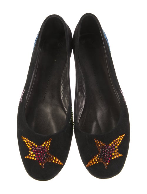 Giuseppe Zanotti Suede Crystal Embellishments Flats