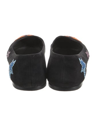 Giuseppe Zanotti Suede Crystal Embellishments Flats