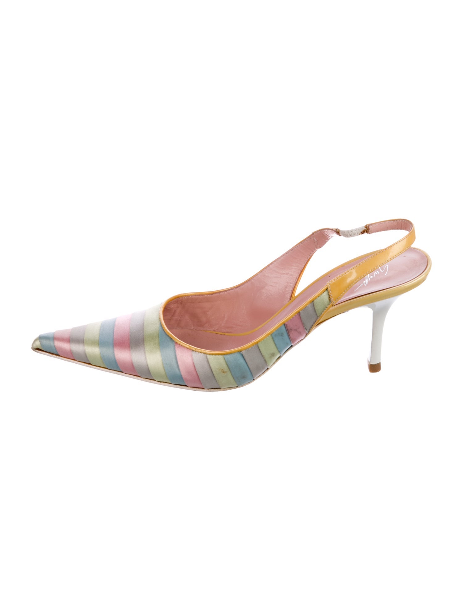 Giuseppe Zanotti Satin Printed Slingback Pumps