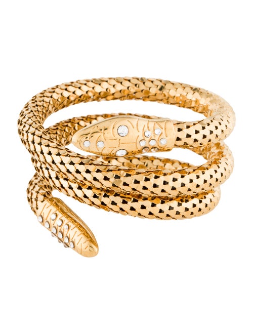 Giuseppe Zanotti Rhinestone Snake Wrap Cuff Bracelet