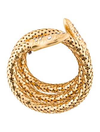 Giuseppe Zanotti Rhinestone Snake Wrap Cuff Bracelet