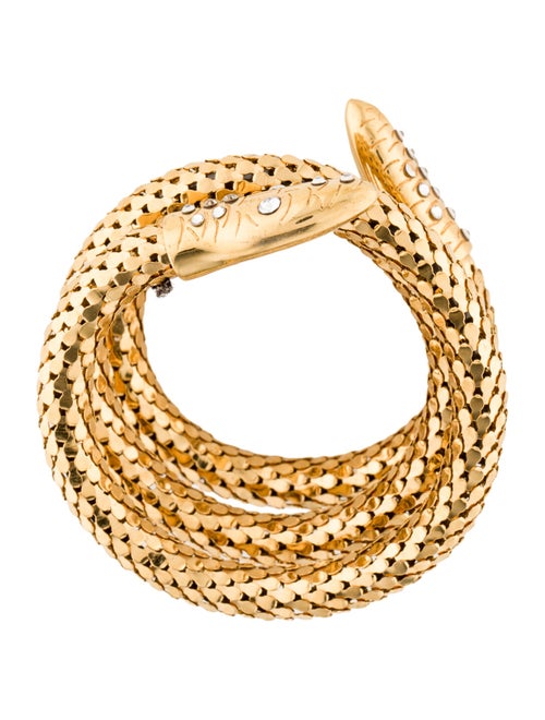 Giuseppe Zanotti Rhinestone Snake Wrap Cuff Bracelet