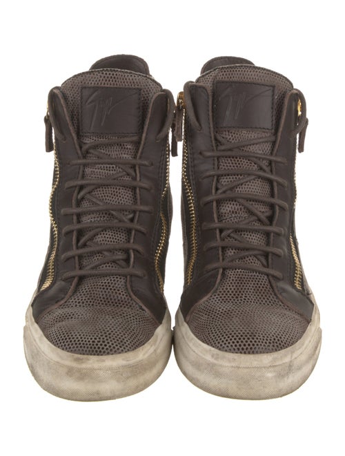 Giuseppe Zanotti Leather Colorblock Pattern Sneakers