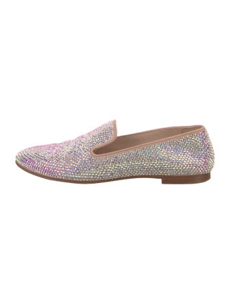 Giuseppe Zanotti Suede Crystal Embellishments Loafers