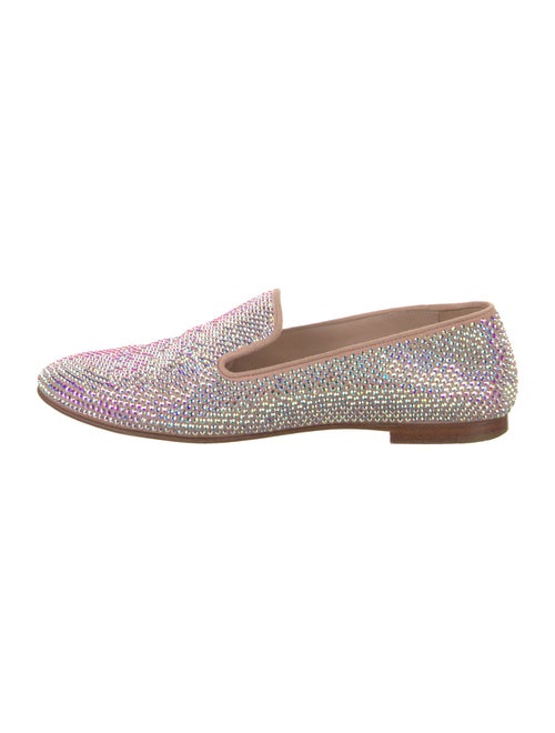 Giuseppe Zanotti Suede Crystal Embellishments Loafers