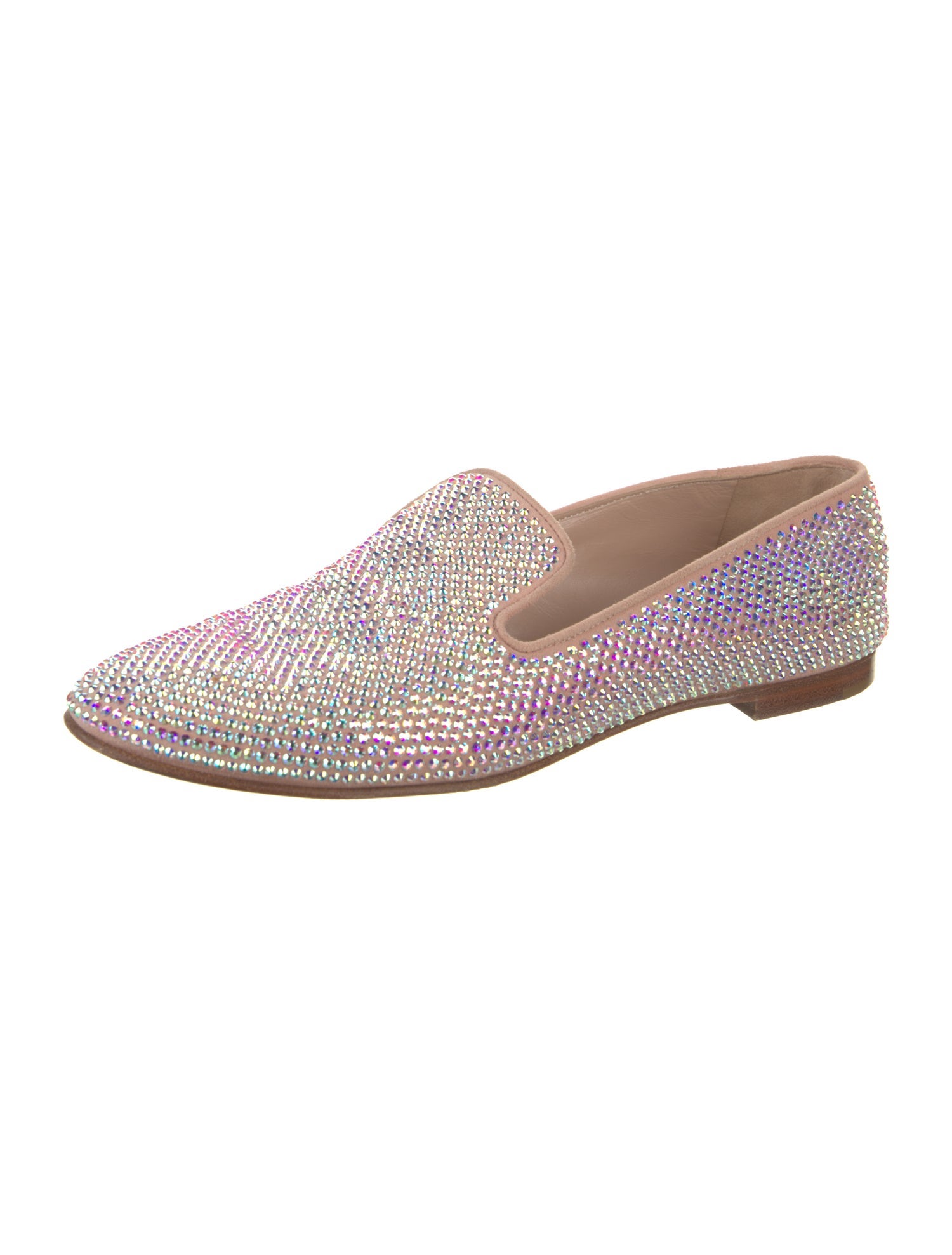 Giuseppe Zanotti Suede Crystal Embellishments Loafers