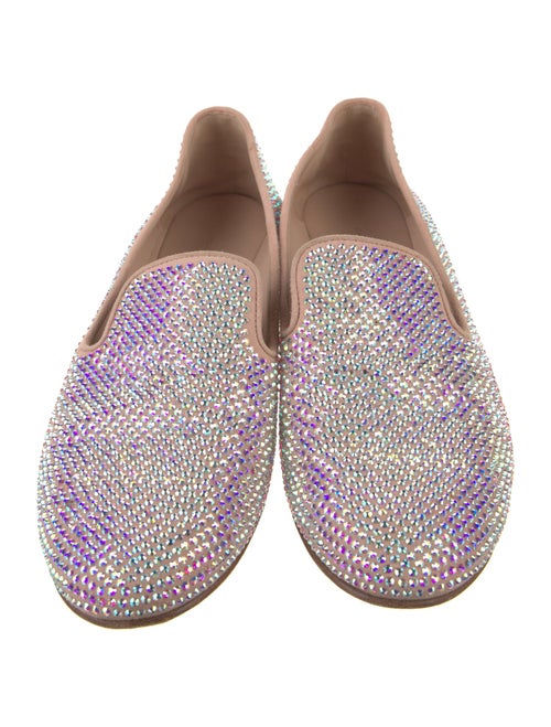 Giuseppe Zanotti Suede Crystal Embellishments Loafers