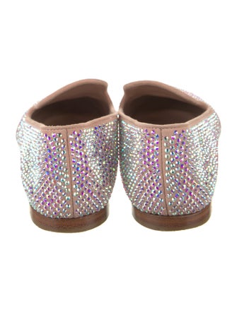 Giuseppe Zanotti Suede Crystal Embellishments Loafers