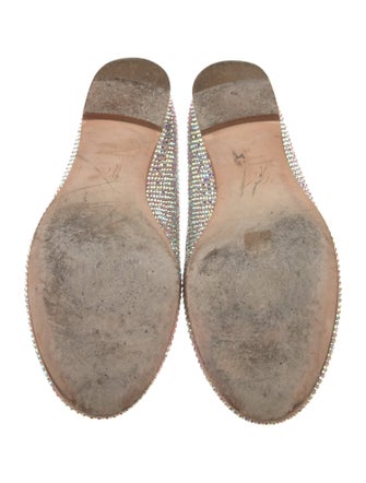 Giuseppe Zanotti Suede Crystal Embellishments Loafers