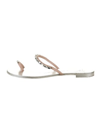 Giuseppe Zanotti Leather Crystal Embellishments Slides