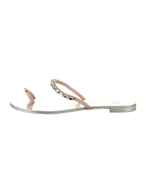 Giuseppe Zanotti Leather Crystal Embellishments Slides