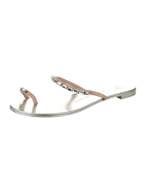 Giuseppe Zanotti Leather Crystal Embellishments Slides
