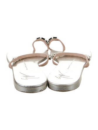 Giuseppe Zanotti Leather Crystal Embellishments Slides