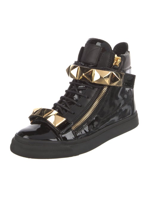 Giuseppe Zanotti Patent Leather Studded Accents Sneakers