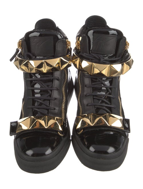 Giuseppe Zanotti Patent Leather Studded Accents Sneakers