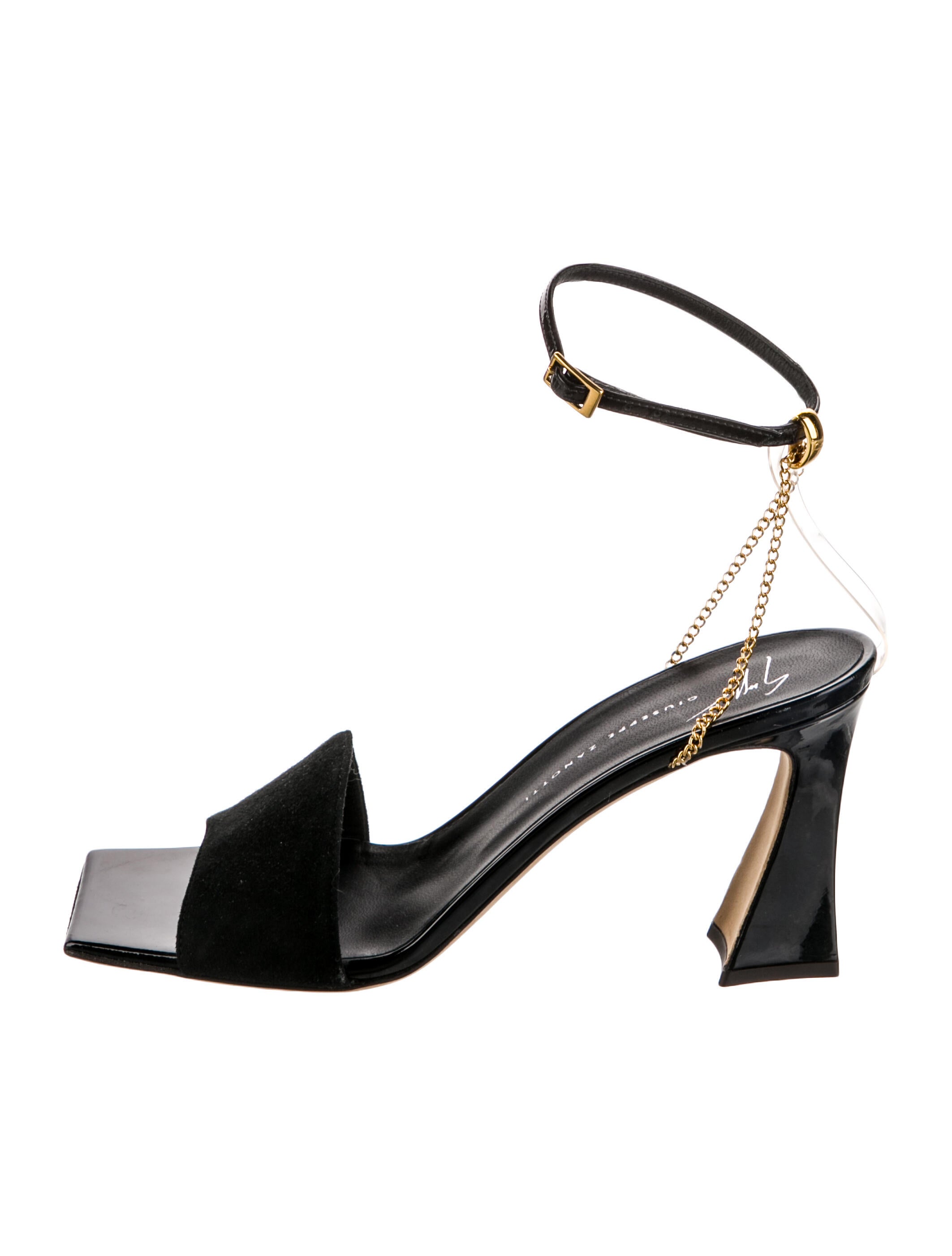 Giuseppe Zanotti Suede Chain-Link Accents Sandals