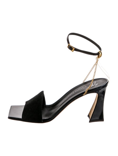 Giuseppe Zanotti Suede Chain-Link Accents Sandals