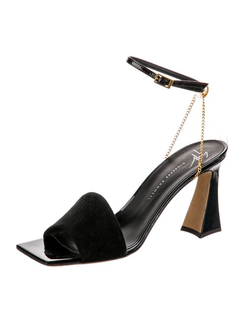Giuseppe Zanotti Suede Chain-Link Accents Sandals