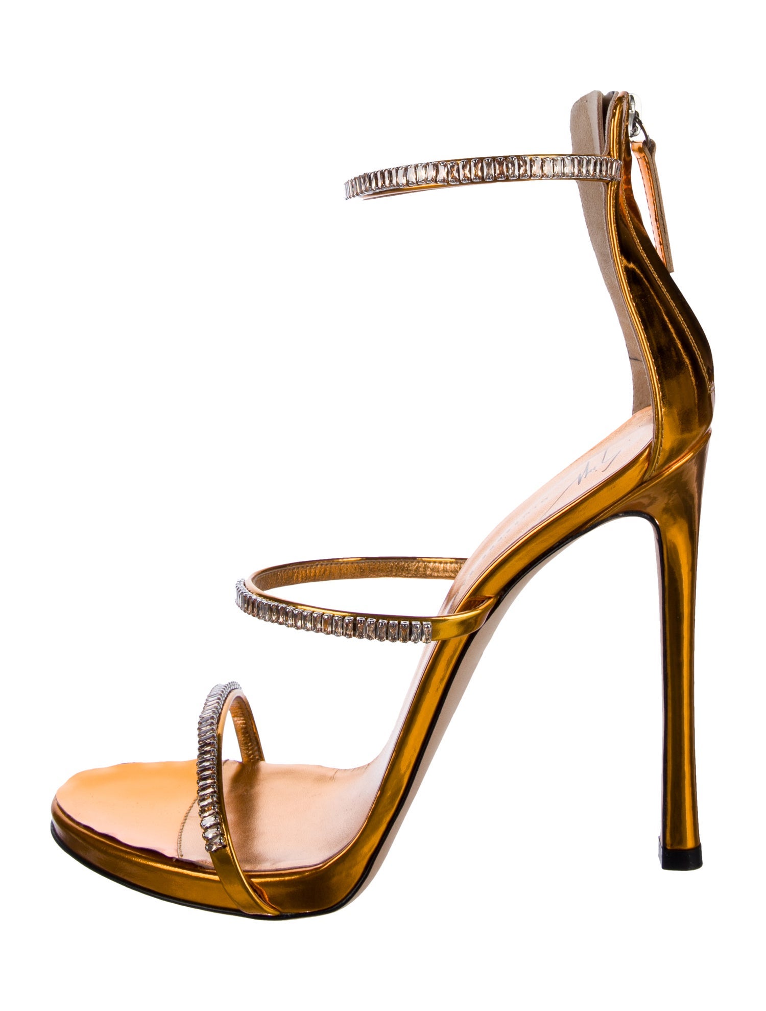 Giuseppe Zanotti Leather Crystal Embellishments Sandals w/ Tags