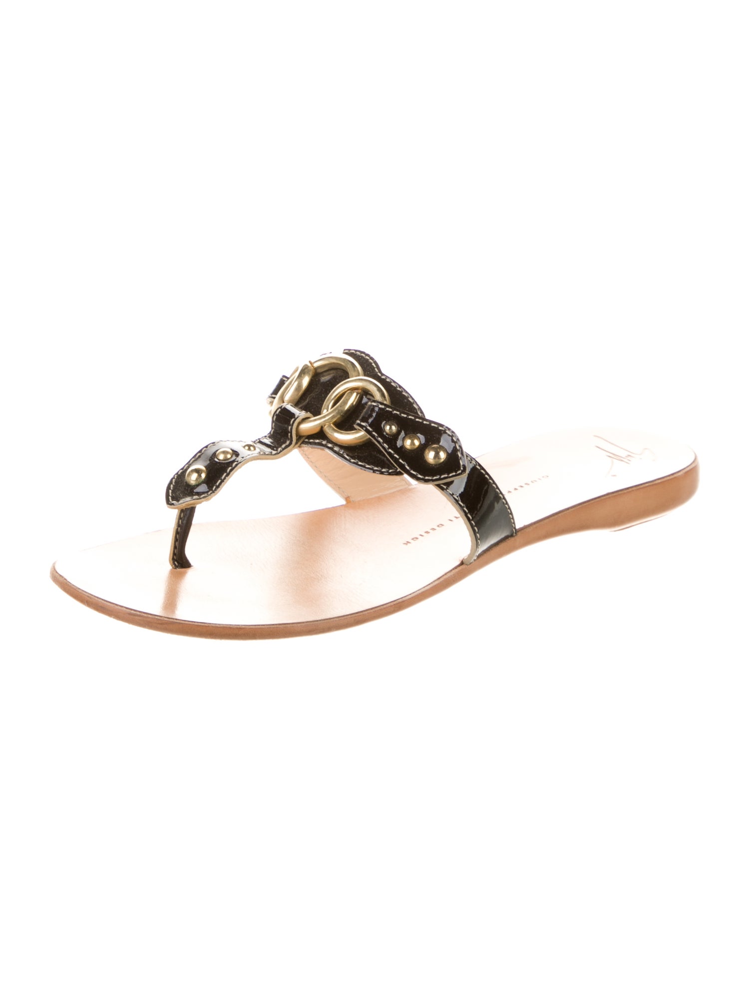 Giuseppe Zanotti Leather Crystal Embellishments Slides