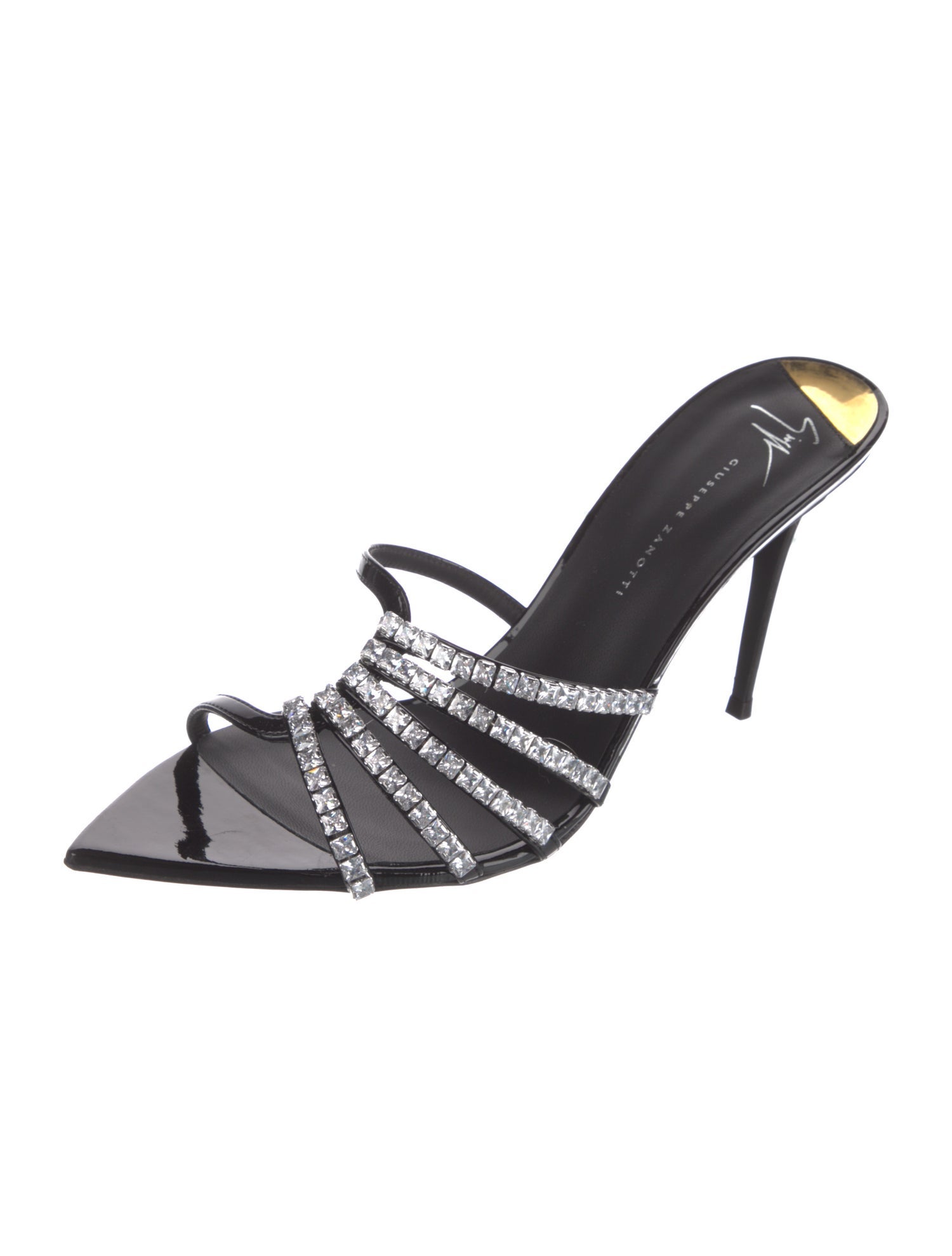 Giuseppe Zanotti Leather Crystal Embellishments Slides