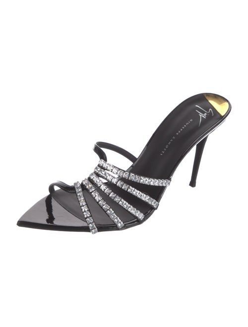 Giuseppe Zanotti Leather Crystal Embellishments Slides