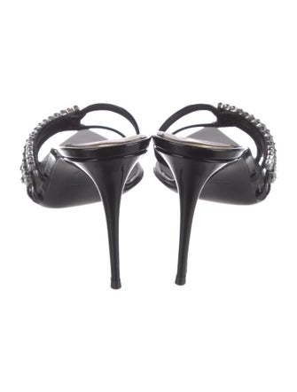 Giuseppe Zanotti Leather Crystal Embellishments Slides