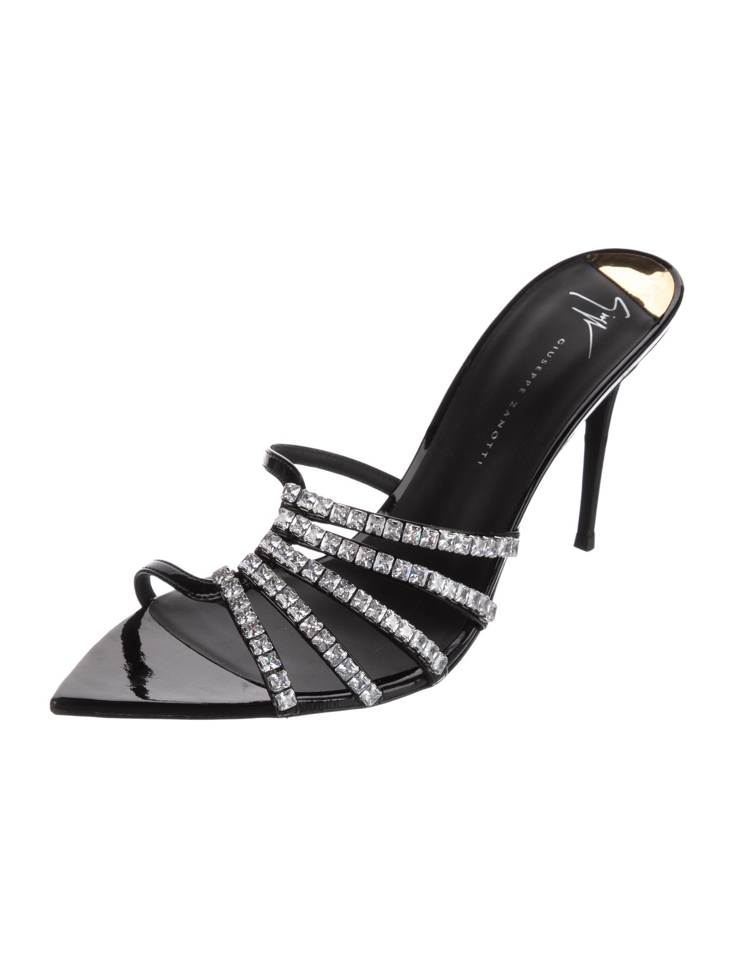 Giuseppe Zanotti Leather Crystal Embellishments Slides