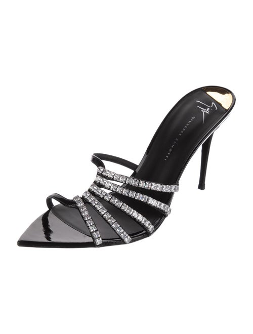 Giuseppe Zanotti Leather Crystal Embellishments Slides
