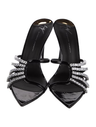 Giuseppe Zanotti Leather Crystal Embellishments Slides