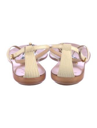 Giuseppe Zanotti Leather Crystal Embellishments T-Strap Sandals